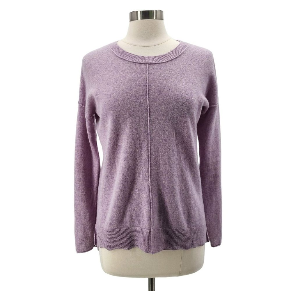 Tahari Pure Luxe Cashmere Purple Knit Sweater Womens Medium